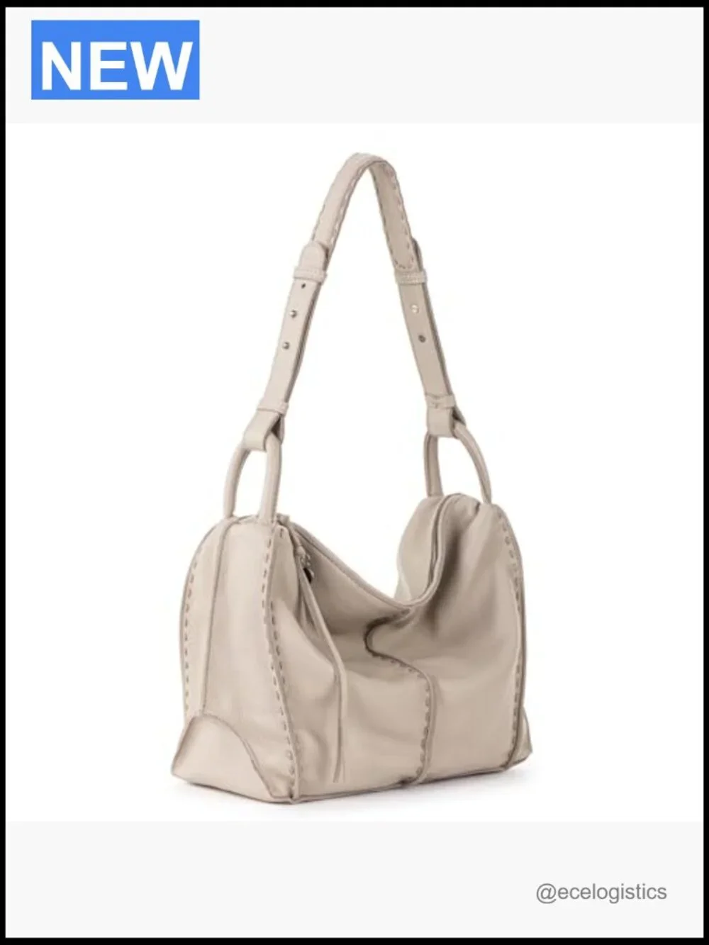Large Leather Hobo Purse with Zipper Pocket - Everyday Travel Bag